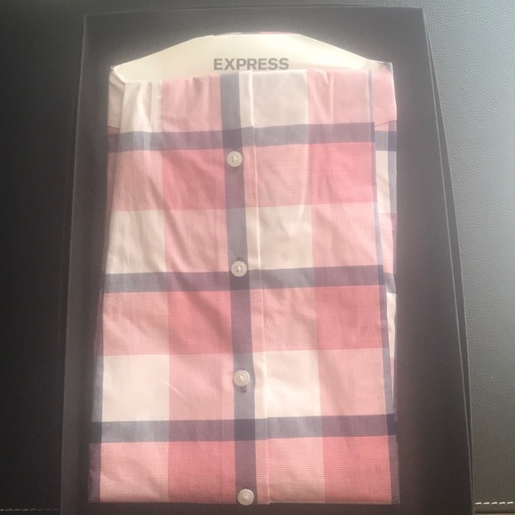 Pink Checkered LS Button Down Shirt - Brand New - Picture 5 of 5